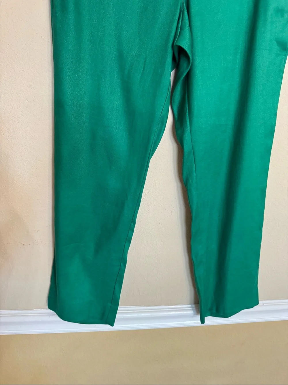 Banana Republic Avery Ankle Linen Blend Pants Women's 12 Forest Green NWT $98
